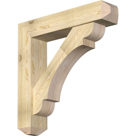 Ekena Millwork Olympic Craftsman Rough Sawn Bracket w/ Offset Brace, Douglas Fir, 8"W x 38"D x 38"H BKT0806X38X38OLY04RDF